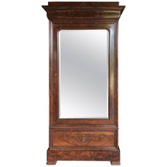 19th Century Handsome French Louis Philippe Armoire with Mirrored Door