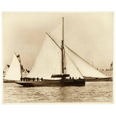 Yacht Latona, Early Silver Gelatin Photographic Print by Beken of Cowes