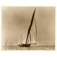 Yacht Arethusa, Early Silver Photographic Print by Beken of Cowes