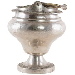 18th Century French Silver Plate Holy Water Vessel with Handle