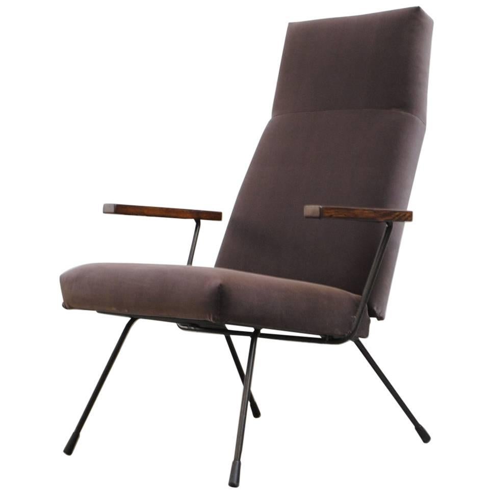 Gispen 1410 High Back Velvet Lounge Chair