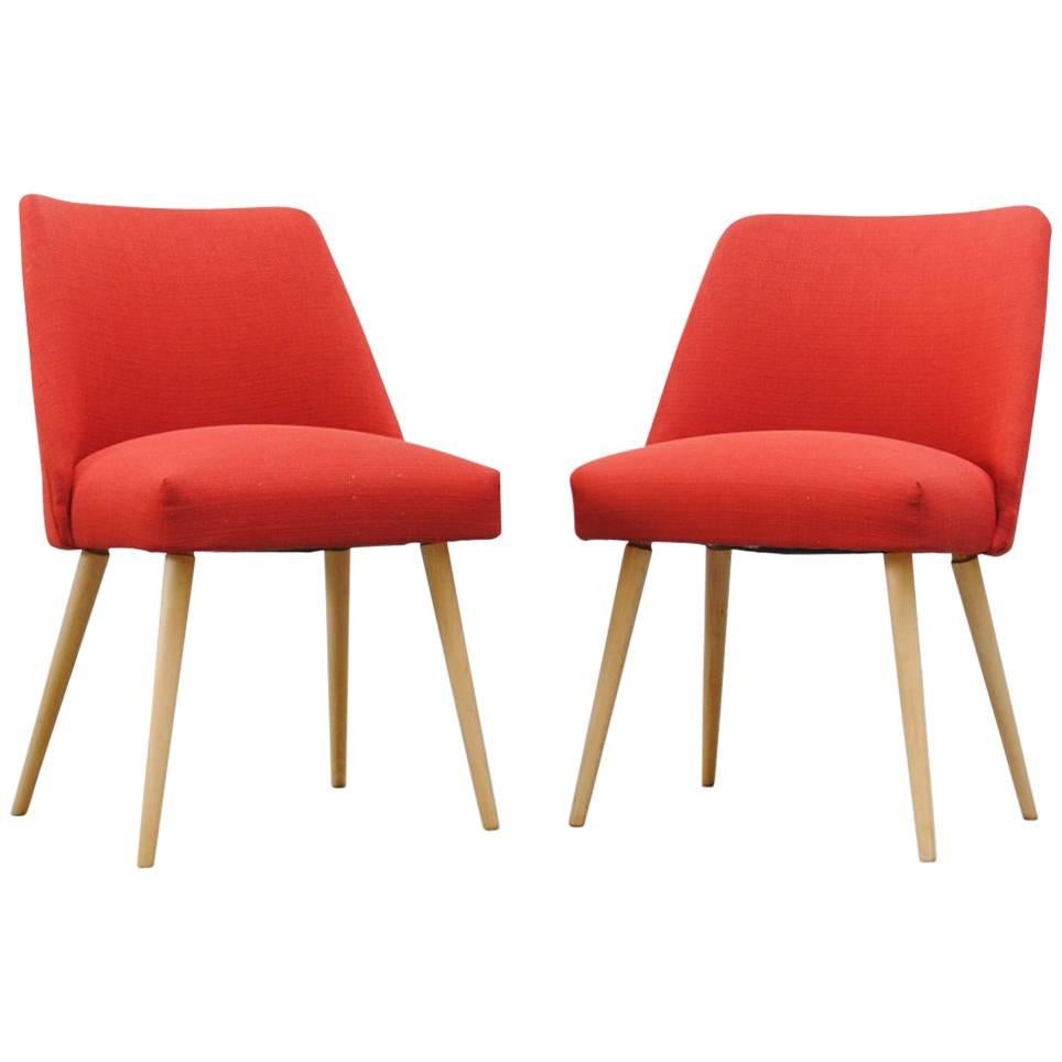 Saarinen Style Dining or Cocktail Chairs in Red