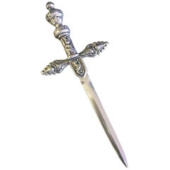 Spanish Silver Plated Sword Style Letter Opener