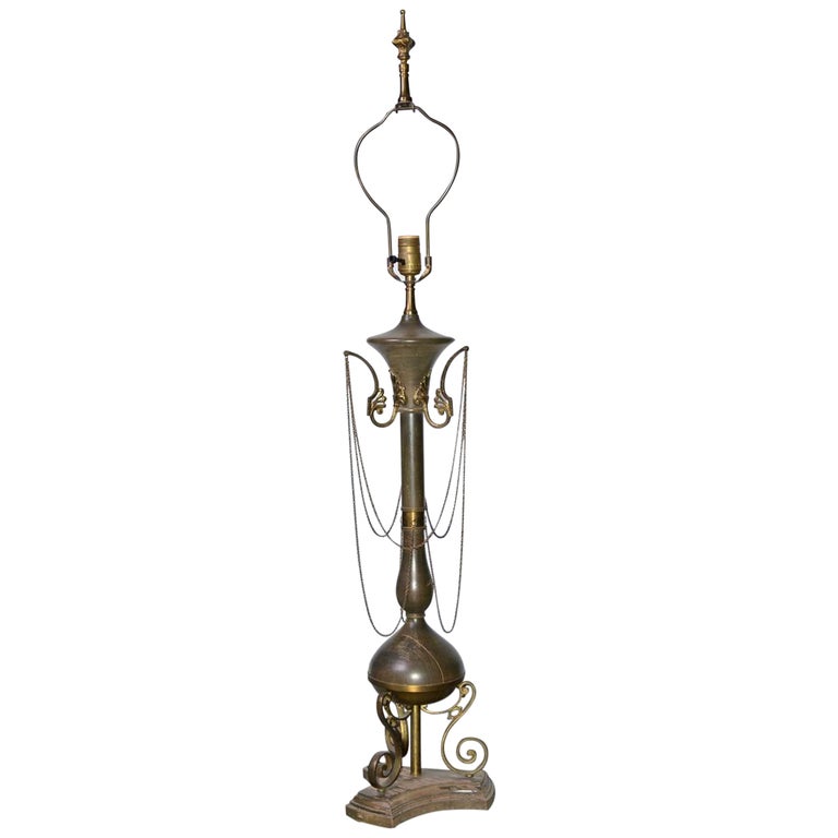Antique Table Lamp a la Ancient Torchere For Sale