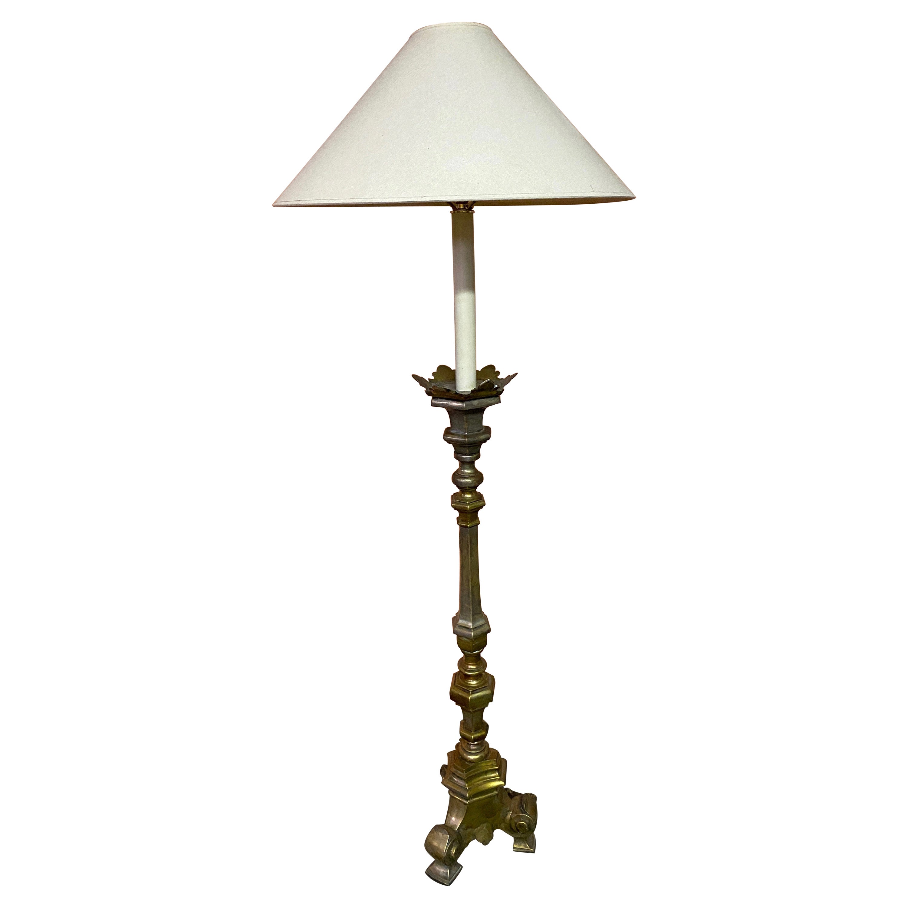 Antike Stehlampe aus Messing im Renaissance-Stil, Renaissance