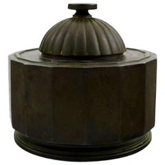 Just Andersen Patinated Bronze Lidded Jar, Number D 1806