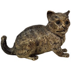 Vienna Bronze Cat Sculpture Attributed to Franz Bergman