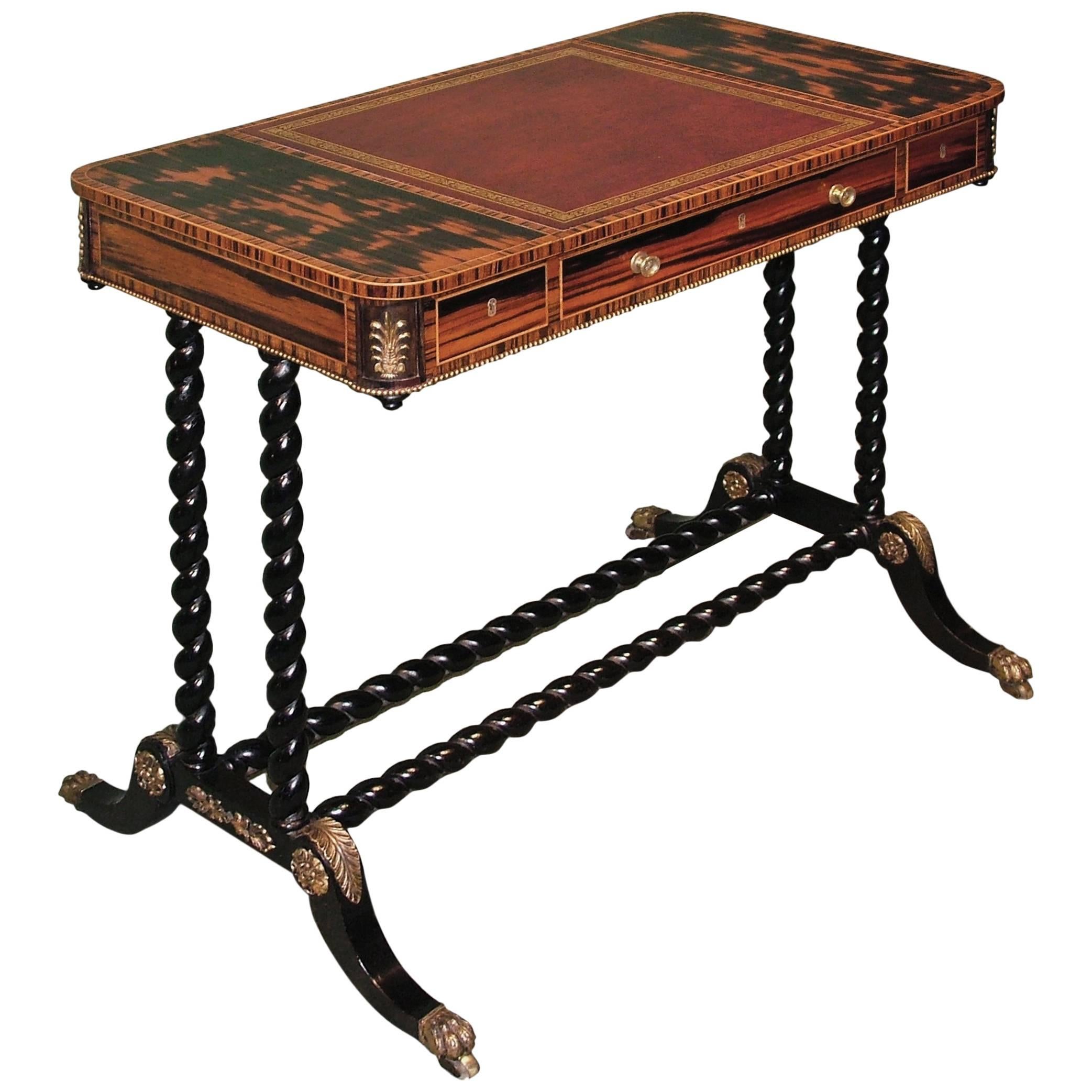 Regency period coromandel wood writing table