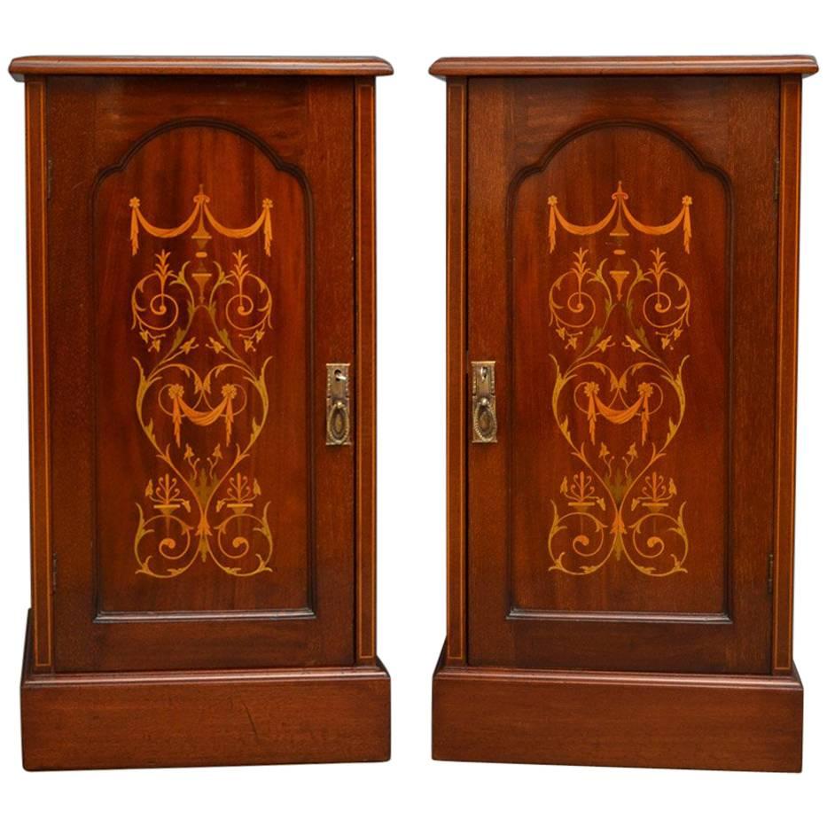 Edwardian Mahogany Bedside Cabinets by Maple & Co.