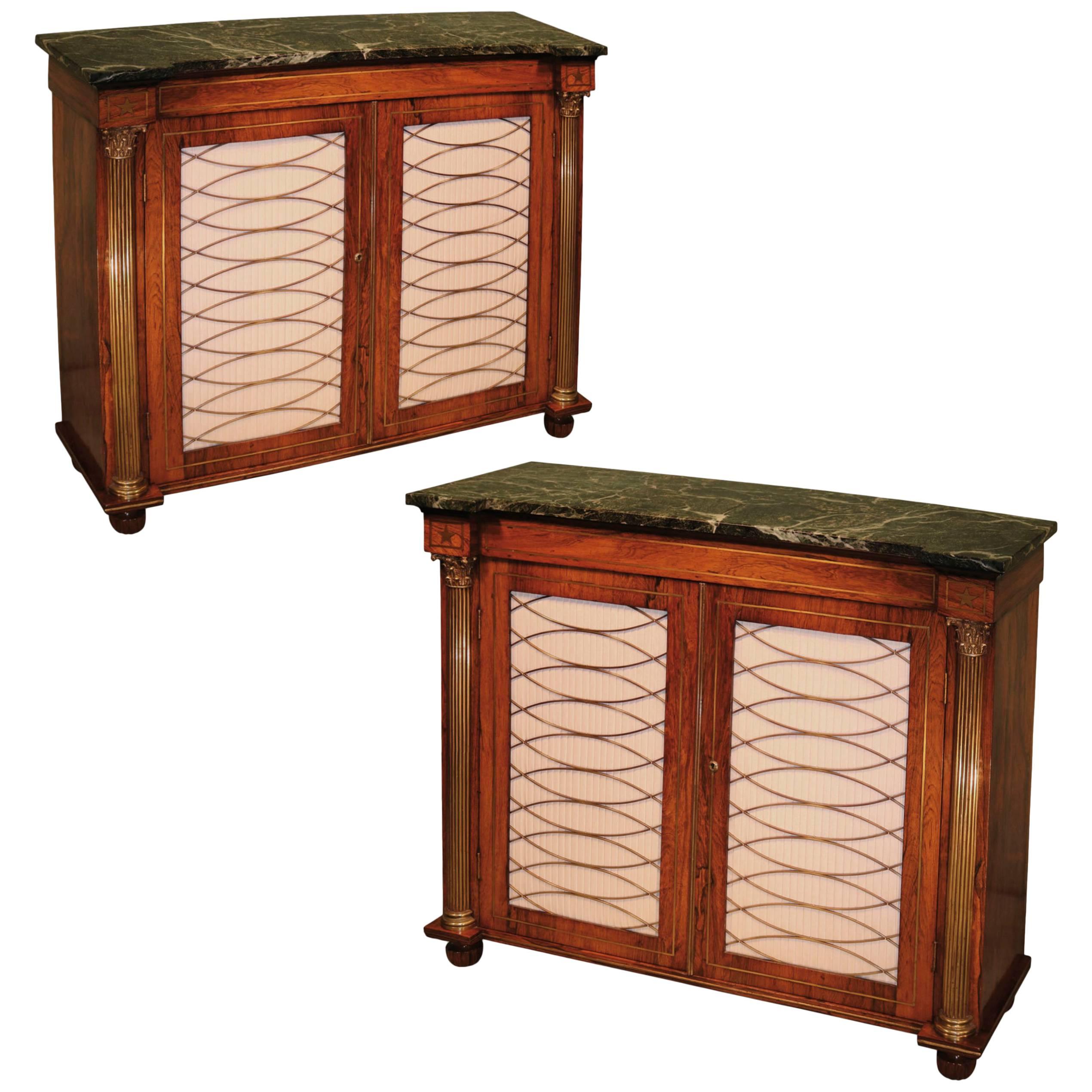 Regency period rosewood 2-door chiffoniers