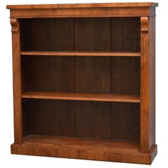 Antique Victorian Figured Walnut Low Bookcase
