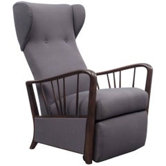 1960s Relaxing Wing Chair, Newly Reupholstered