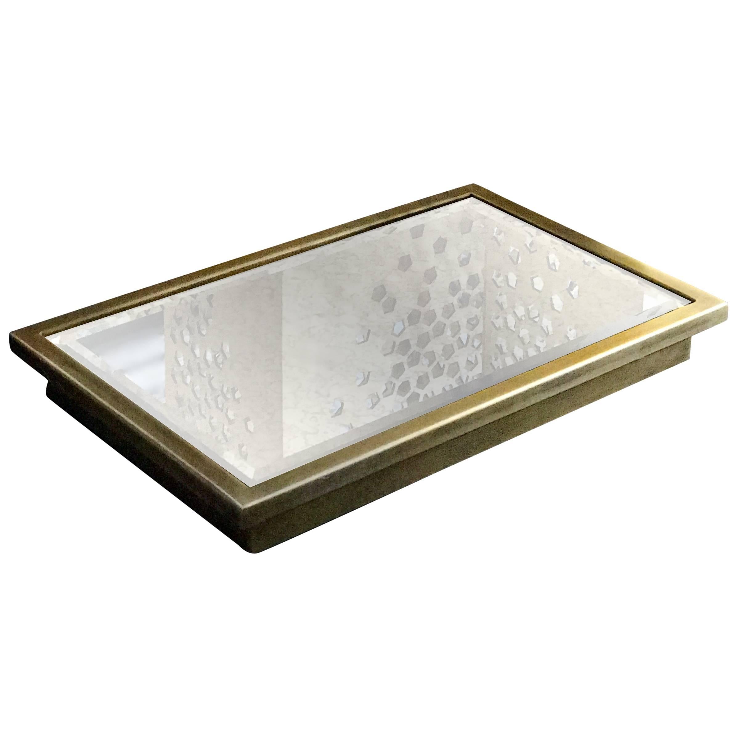 Vulcano Tray Plated with Antique Mirror Surface