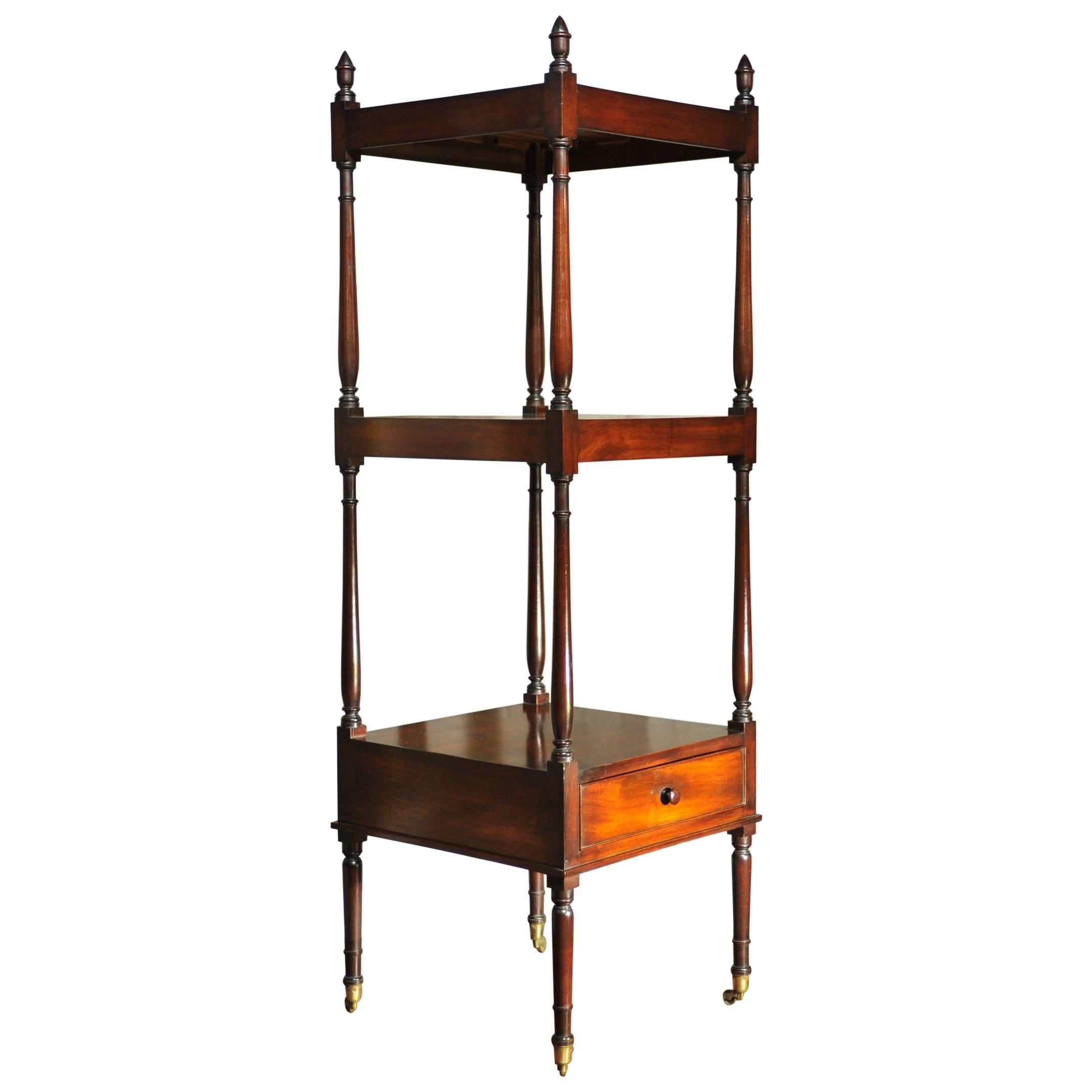 Early 19th Century Side Table, Mahogany Shelving, Regency Period What Not  For Sale