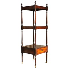 Early 19th Century Side Table, Mahogany Shelving, Regency Period What Not 