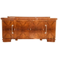 French Art Deco Credenza with Chrome Handles