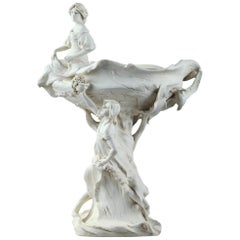 Late 19th Century Art Nouveau Royal Dux Porcelain Centerpiece