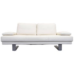 Rolf Benz 6600 Leather Sofa Cream White Two-Seat Modern