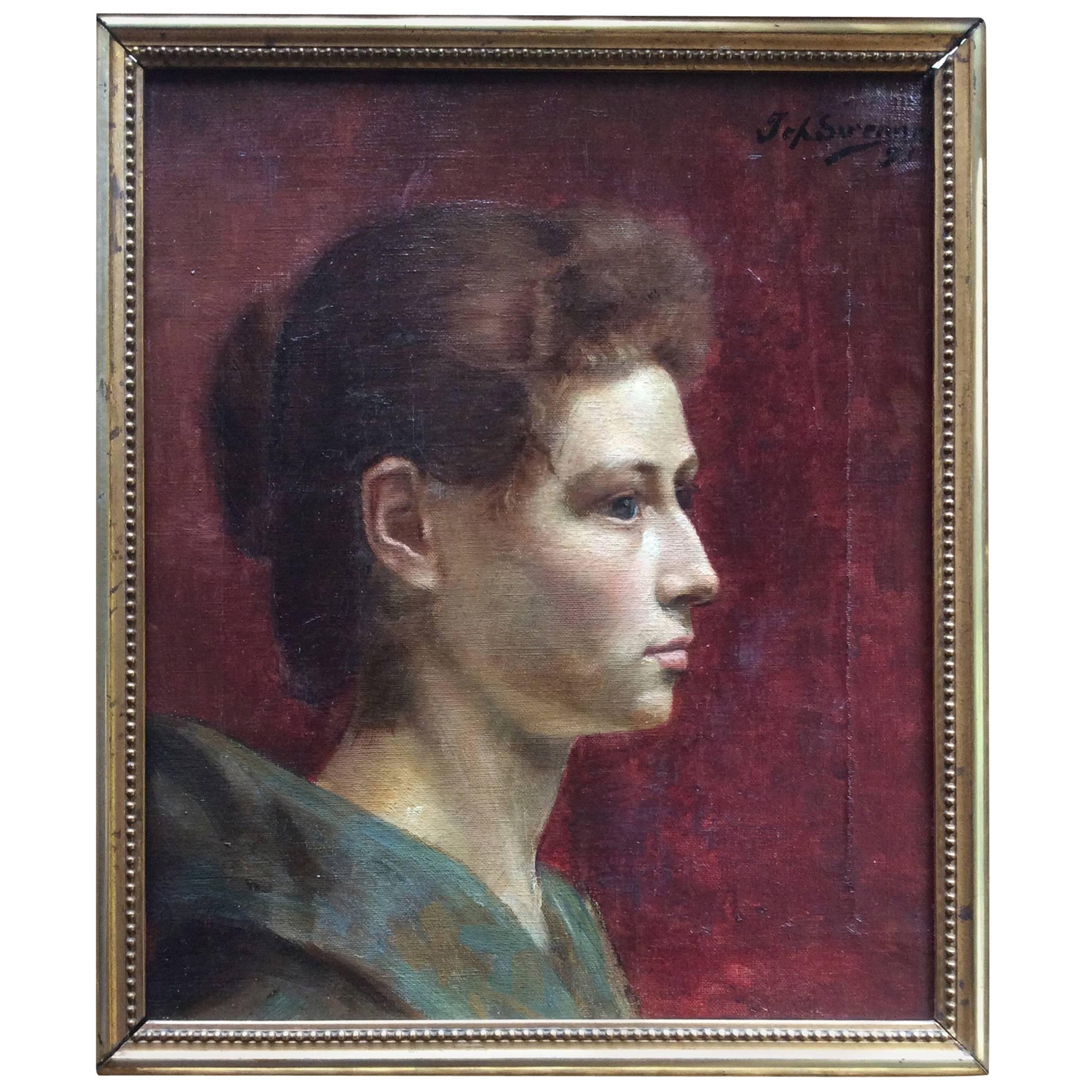 Djef Swennen, peintre flamande « Femmes », exposition au musée en 1893 ! en vente