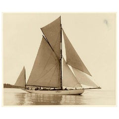 Yacht Nebula, Early Silver Photographic Print by Beken of Cowes