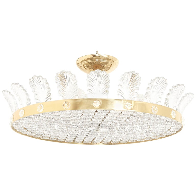 The Decazes 27" Beaded Flush Mount Fixture For Sale at 1stDibs