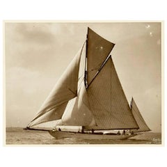 Yacht Lygia, Early Silver Photographic Print by Beken of Cowes