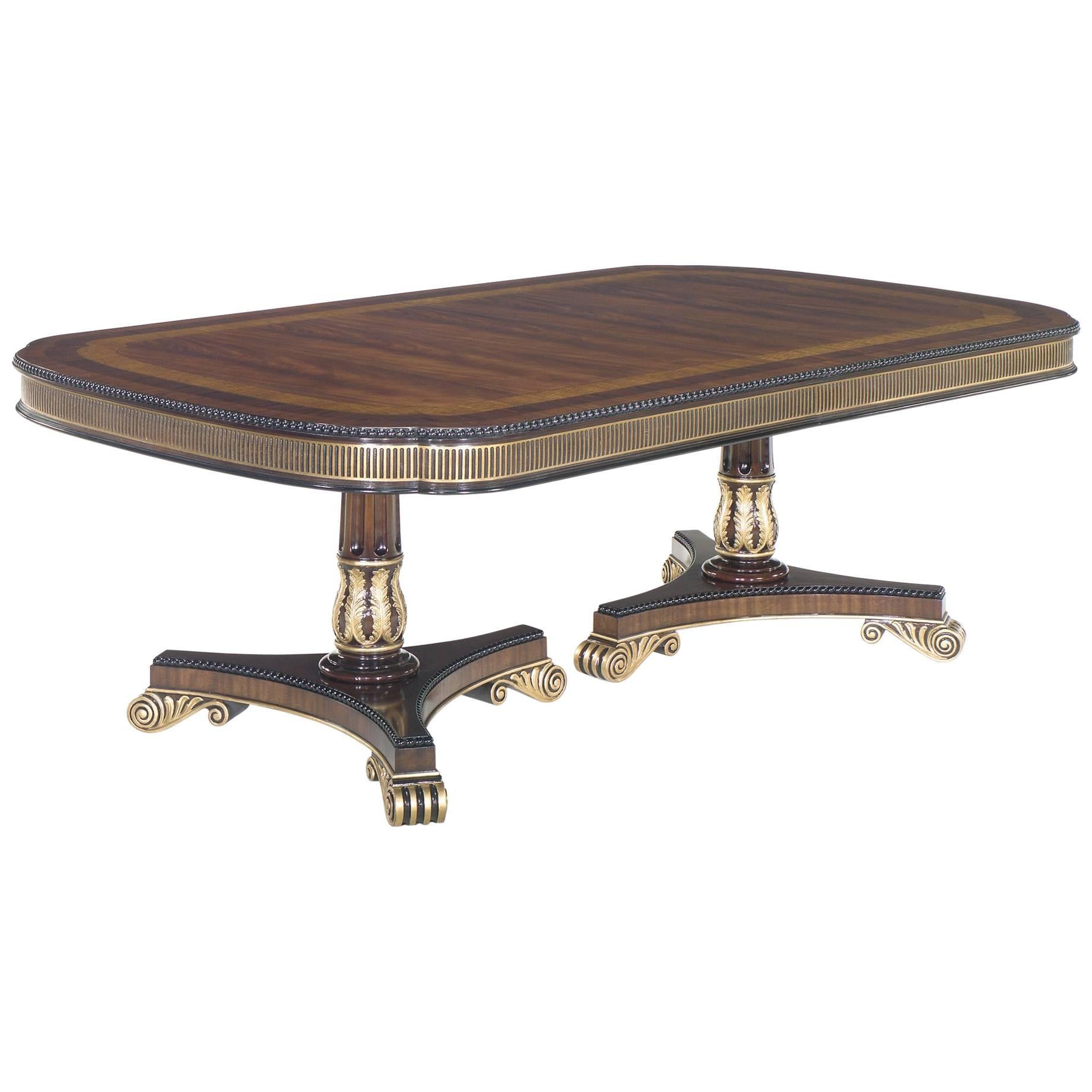 Regency Style Mahogany Dining Table, by E.J. Victor