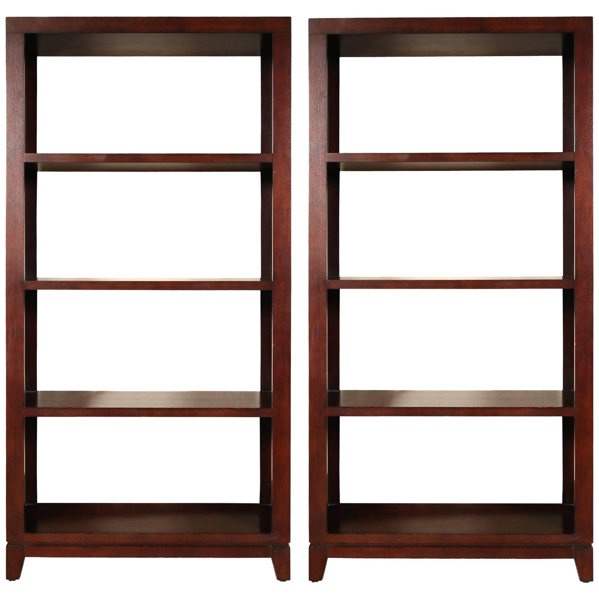 Modern Oak Veneered Bookcases