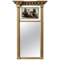 Antique Federal Mirror with Églomisé Panel