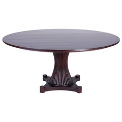 Midcentury Mahogany Round Top Dining Table