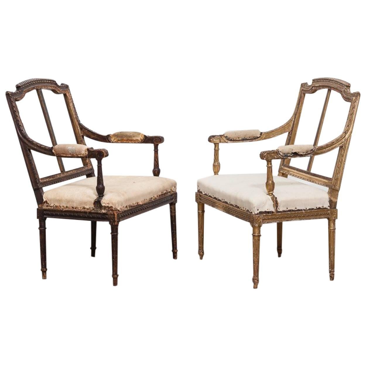 Near Pair of French Ladies Bedroom Chairs For Sale