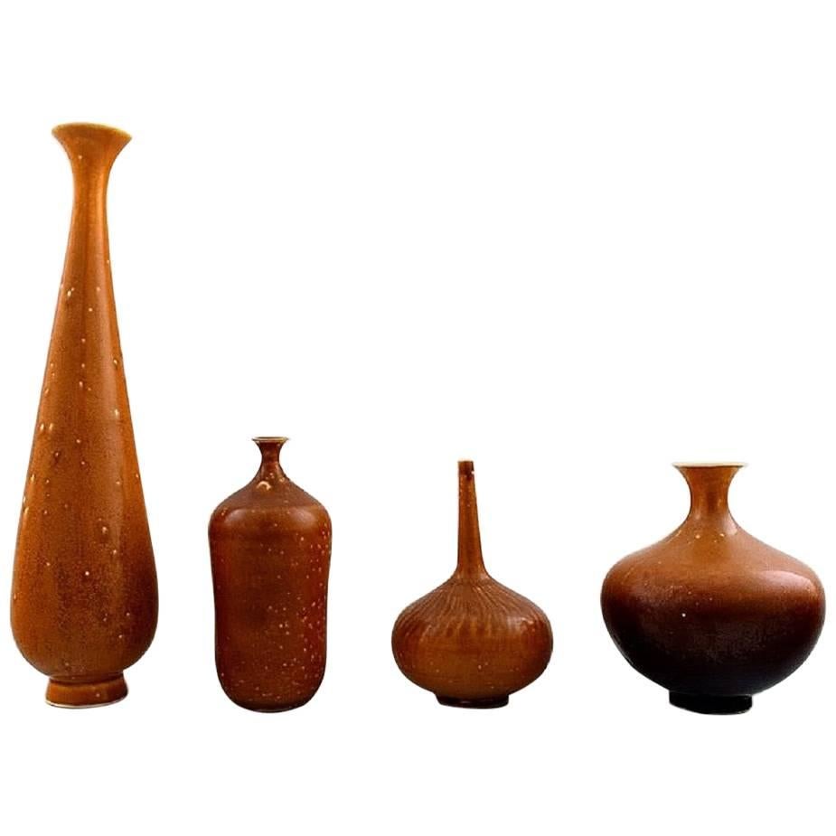 Yngve Blixt for Höganäs, Collection of Unique Ceramic Vases in Brown Glazes