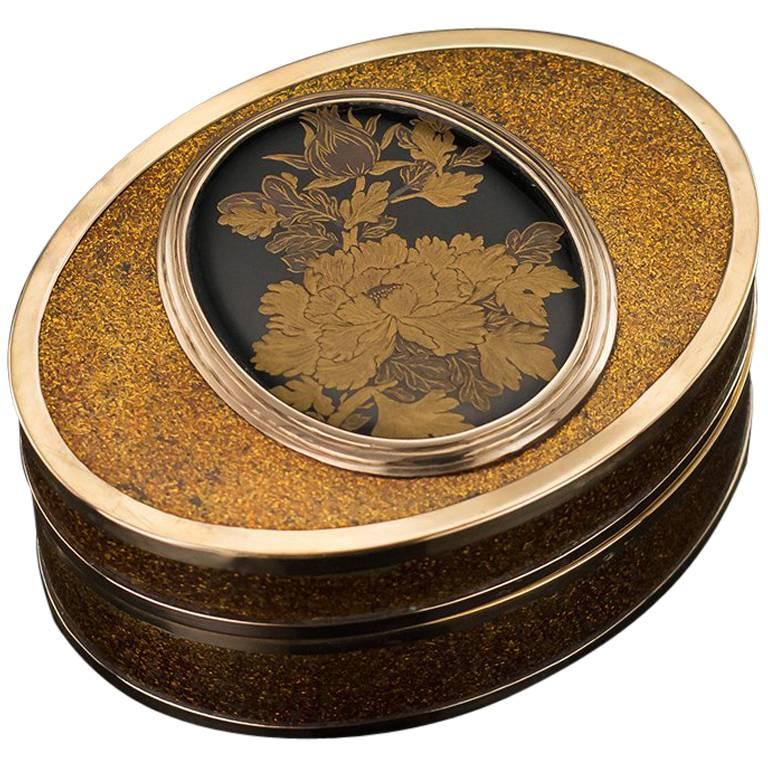Antique French 18-Karat Gold-Mounted and Japanese Lacquer Snuff Box, circa 1770