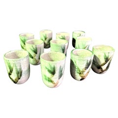Used Otto and Vivika Heino Mid-Century Modern Ceramic Pottery 12-Piece Goblet/Cup Set