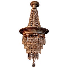 Elegant 1920s Silver Plated and Crystal Light