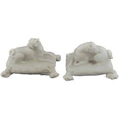 Pair of Pug Dogs. Bow Porcelain C1754