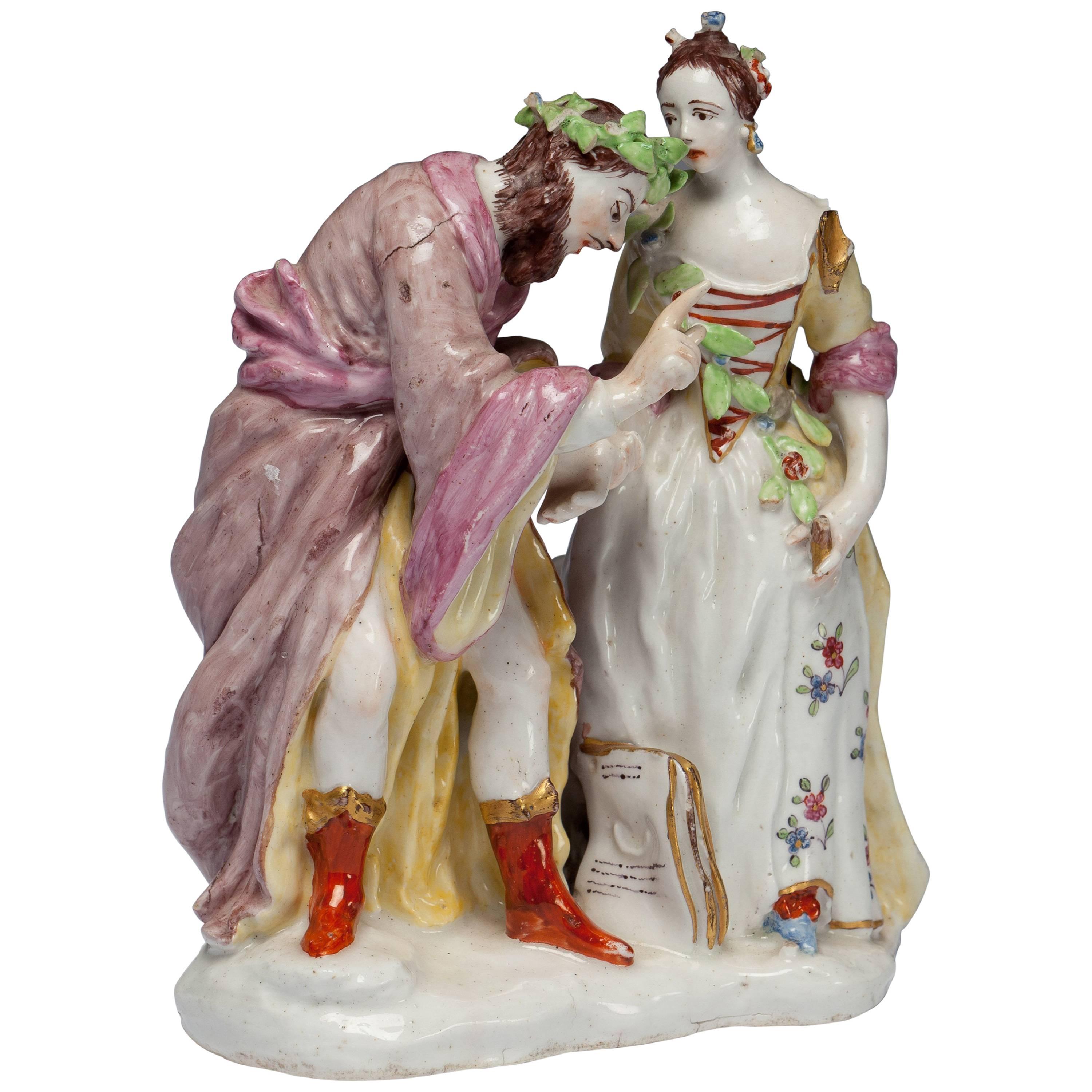 Fortune Teller Figure. Bow Porcelain C1750 For Sale