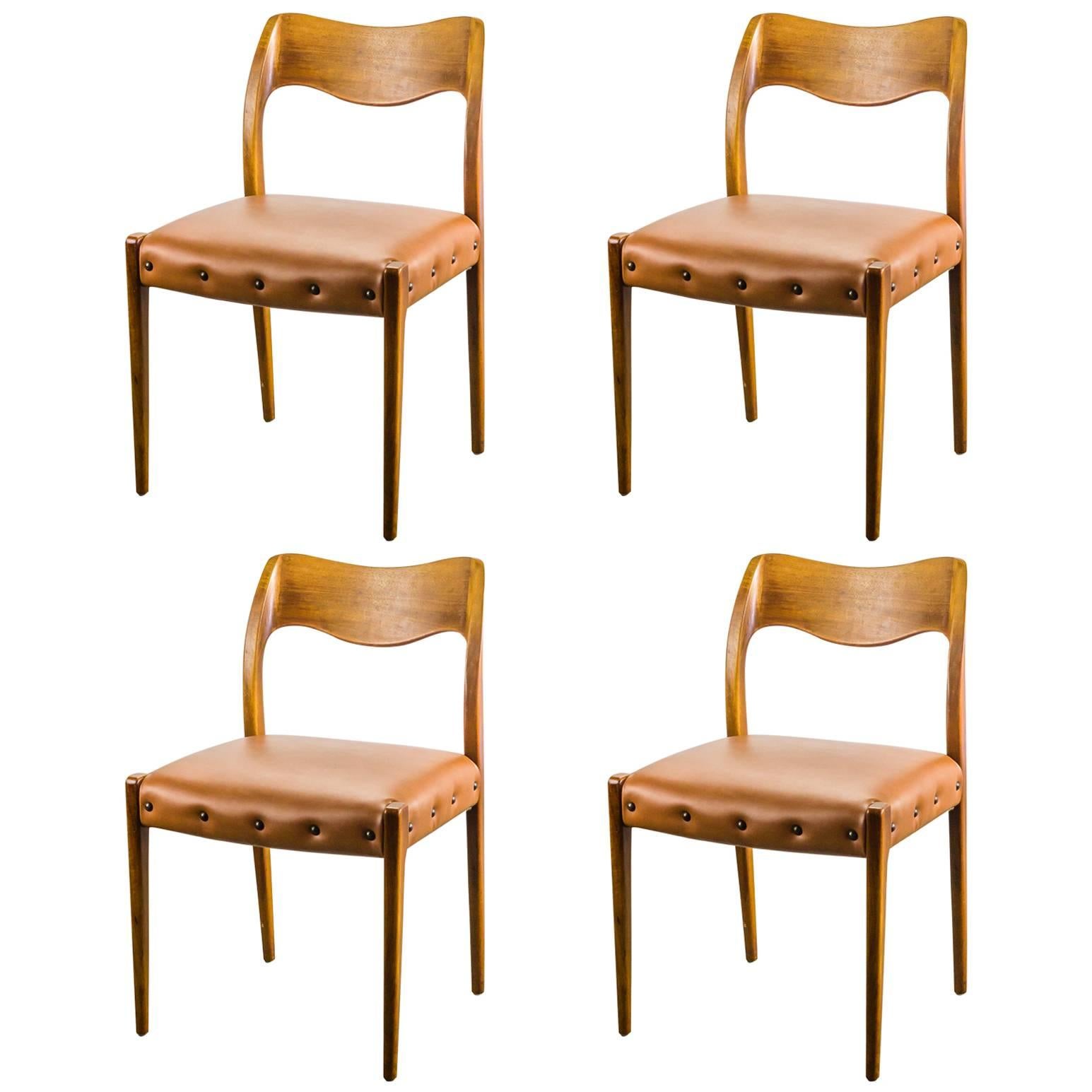 1950s Niels Otto Møller Nr 71 Dining Chair, Set of Four For Sale
