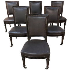 Set of Six Antique French Directoire Dining Chairs