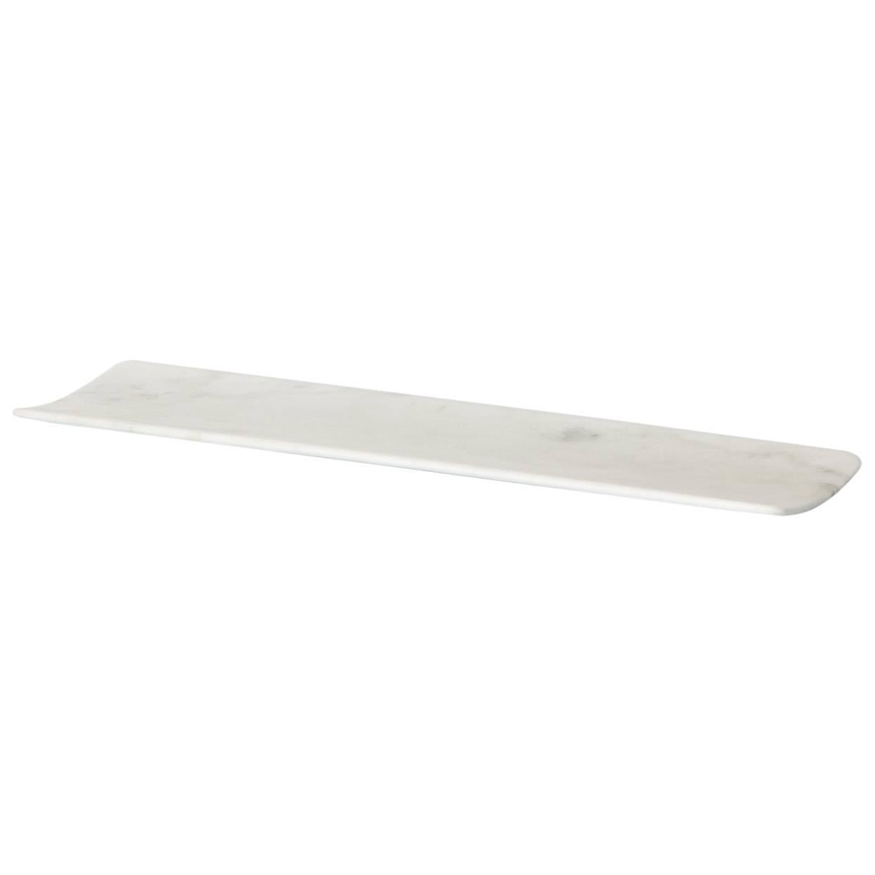 New Modern Tray in White Carrara Marble, creator Studioformart For Sale