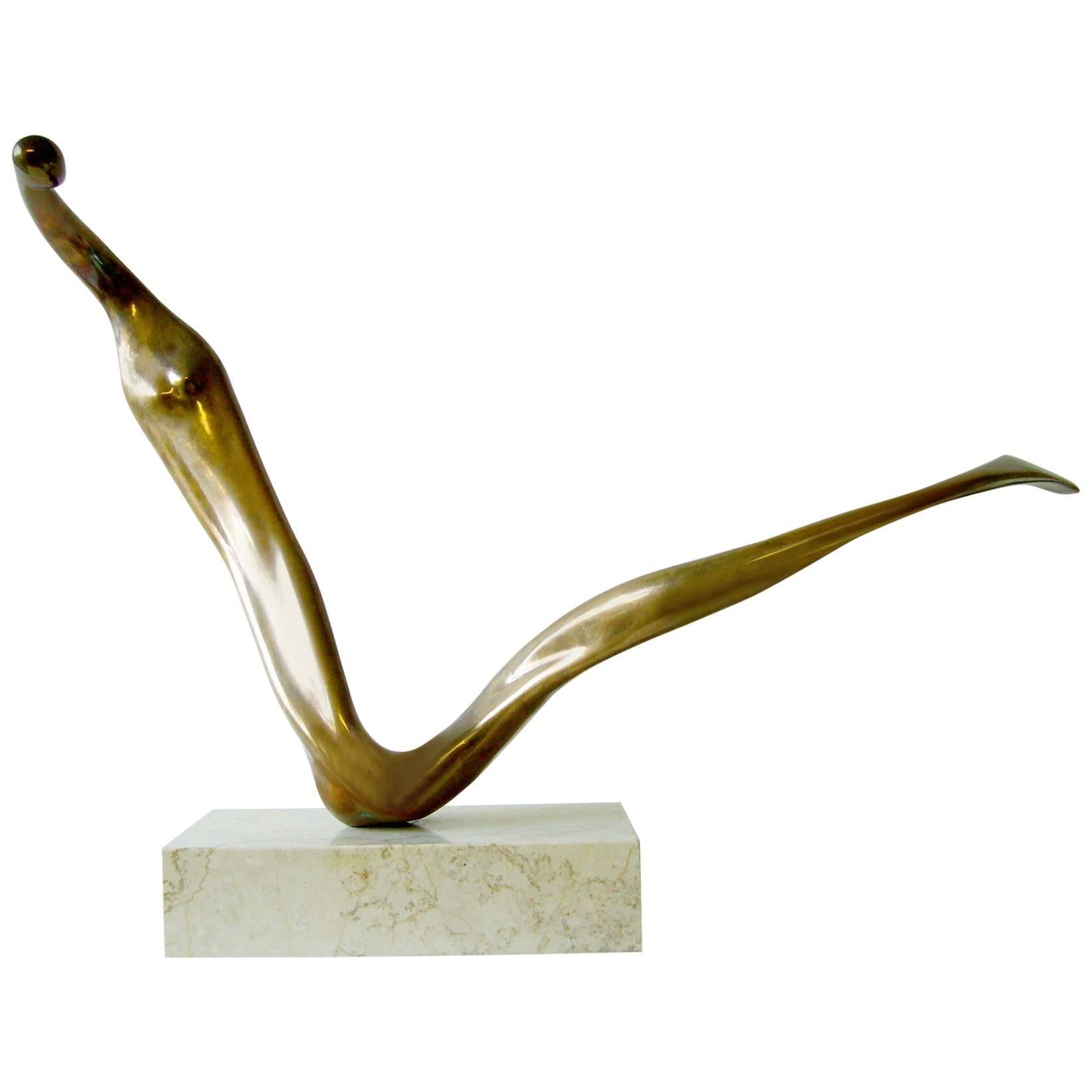 Manuel Carbonell Bronze Cuban Abstract Modernist Figural Sculpture