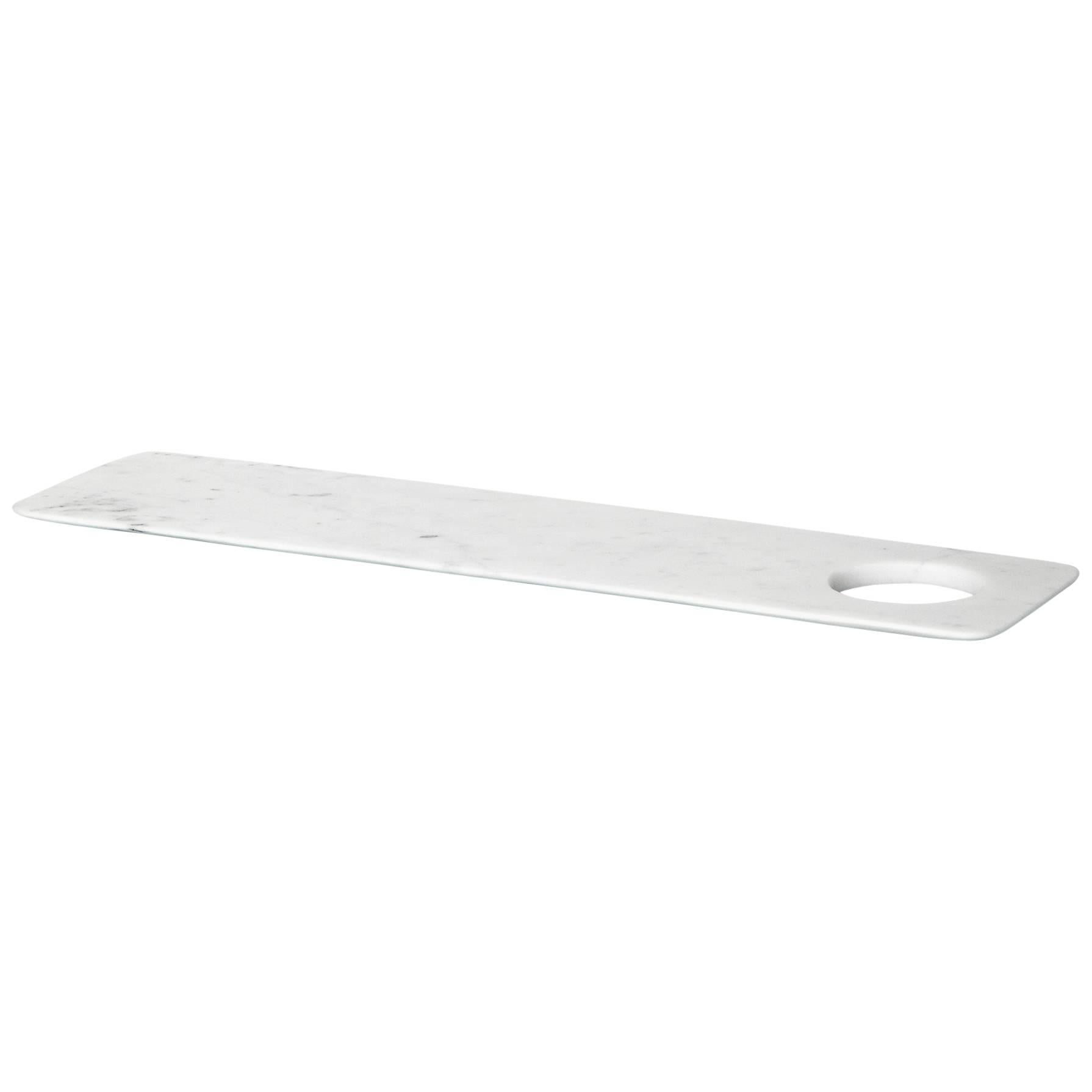 Neues modernes Tablett/Chopping Board aus weißem Carrara-Marmor, Schöpfer Studioformart