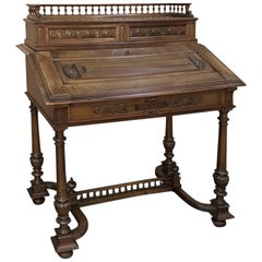 19th Century French Henri II Walnut Secretary