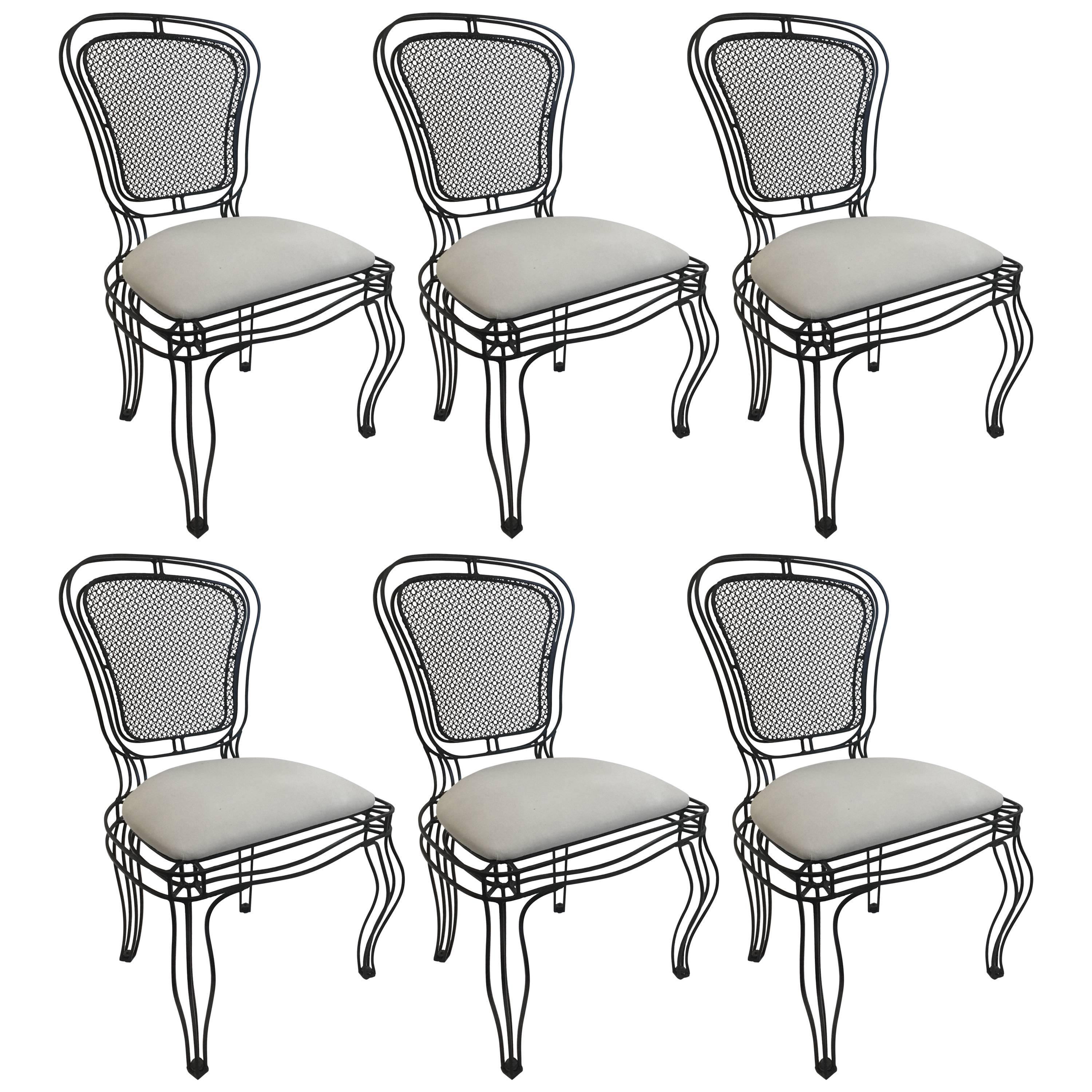 Casamidy Black Powder Coated Iron Manchez Chairs