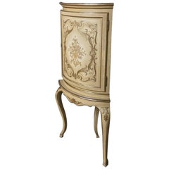 Antique Italian Baroque Painted Corner Cabinet