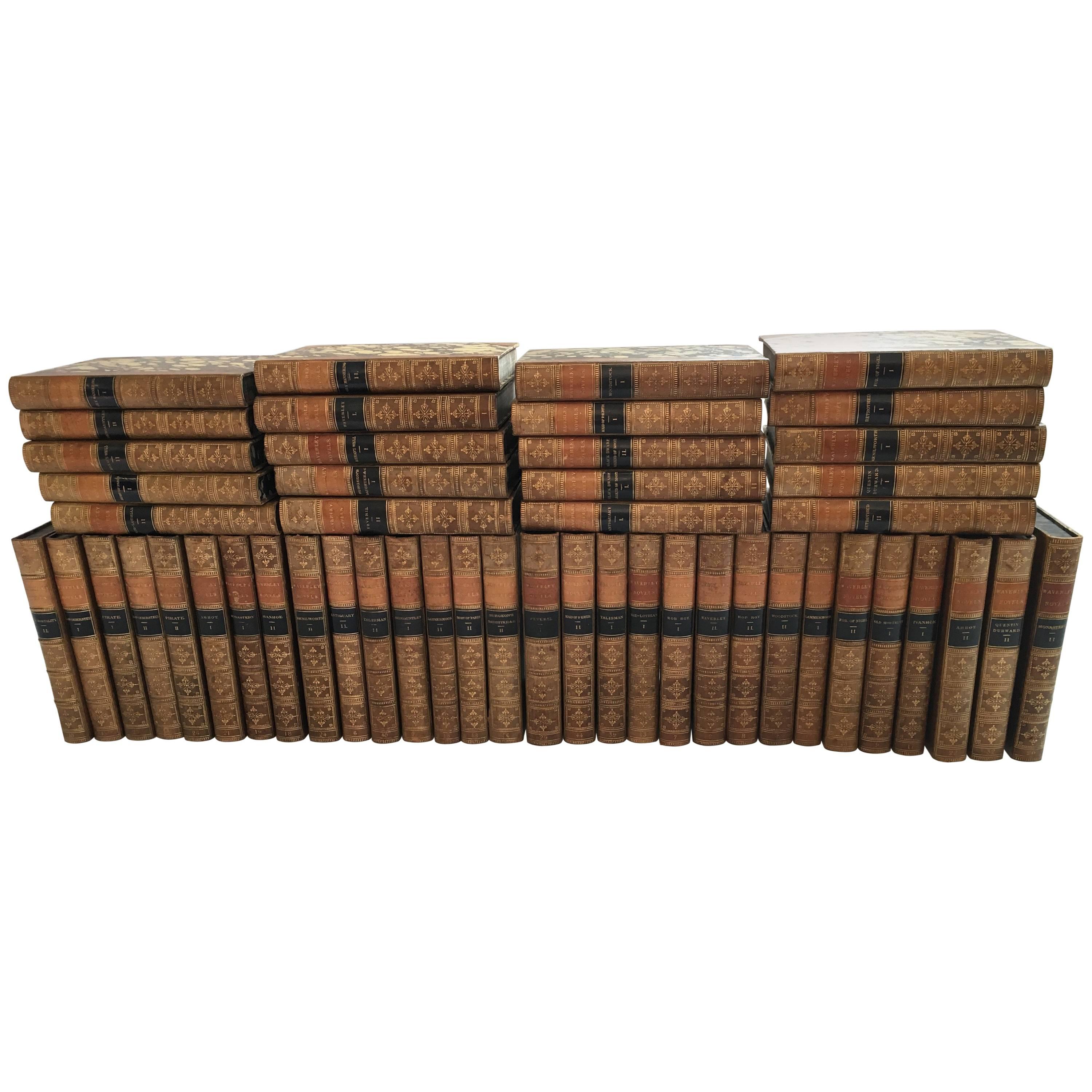 Waverley Novels in 50 Volumes by Sir Walter Scott, Boston, 1857 For Sale