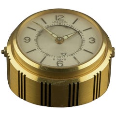 Vintage 8 Day Travel Alarm Clock by Jaeger LeCoultre, 1950