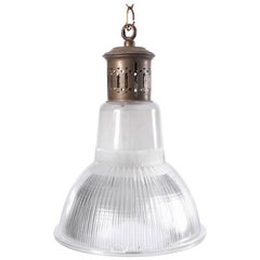 English Brass Holophane Lamp