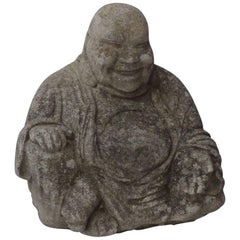 1940s Cement Garden Statue Smiling Buddha