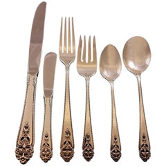Service de couverts en argent sterling Queen's Lace by International, 82 pièces